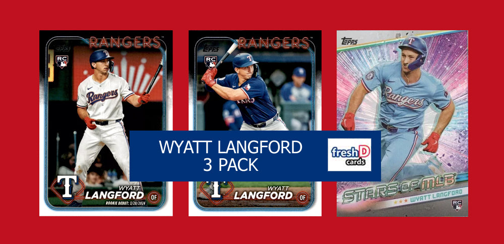 2024 Topps Update Wyatt Langford 3 PACK RC US151 Debut US341 Stars Of MLB SMLB-85 Texas Rangers